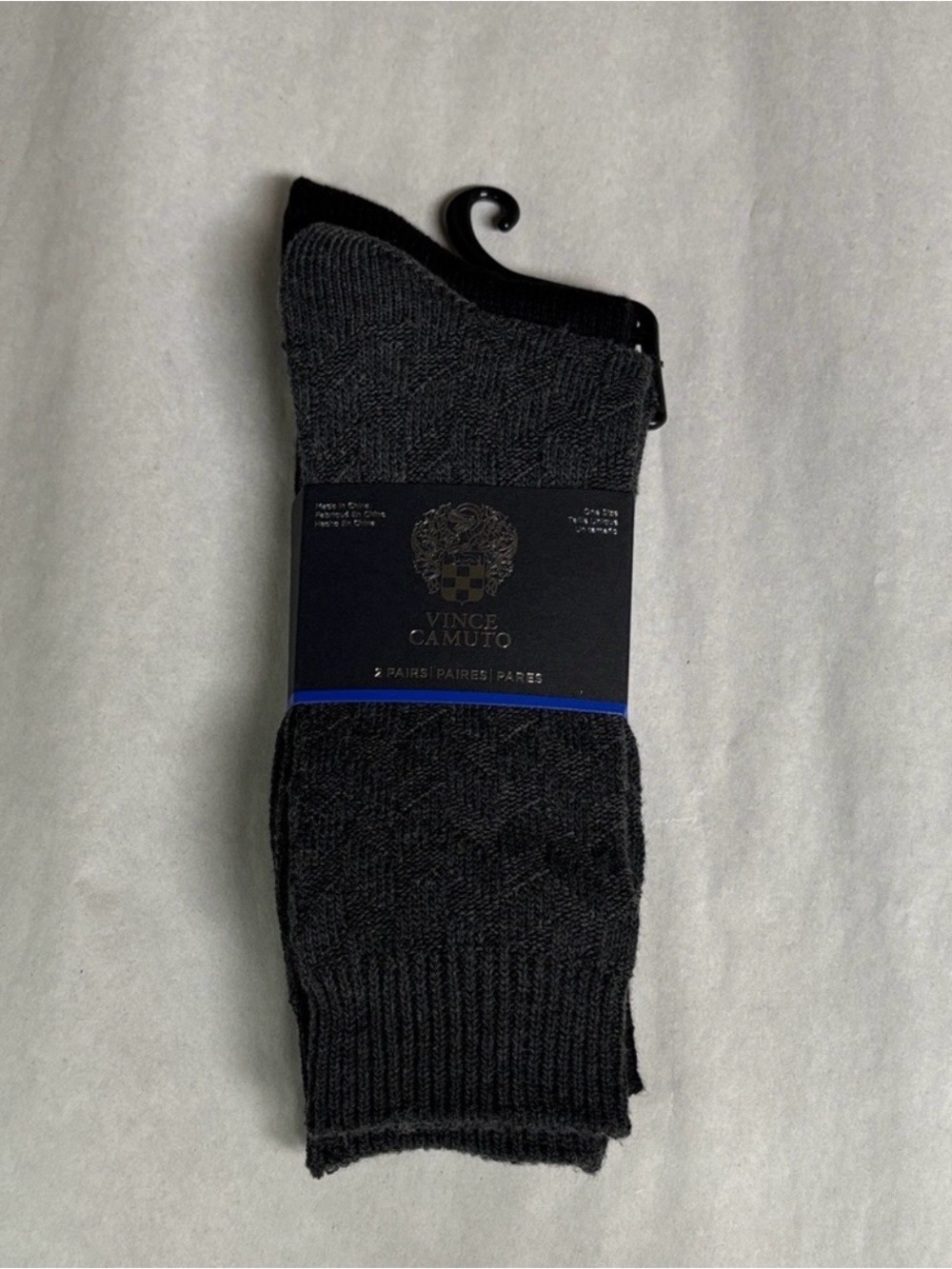 New Vince Camuto Socks Men’s 2 Pair Black Casual Socks Business Classic Dress
